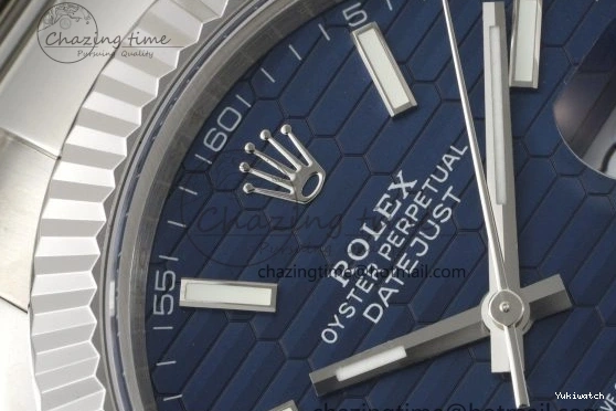 Bracelet Steel JDF DateJust on SS Dial Blue V2 VR3235 41 904L Oyster Textured 0309